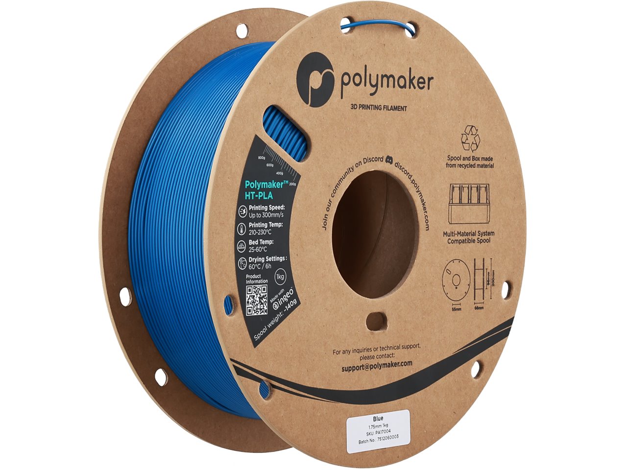 HT-PLA 1,75mm BLUE 1kg POLYMAKER 3D FILAMENT