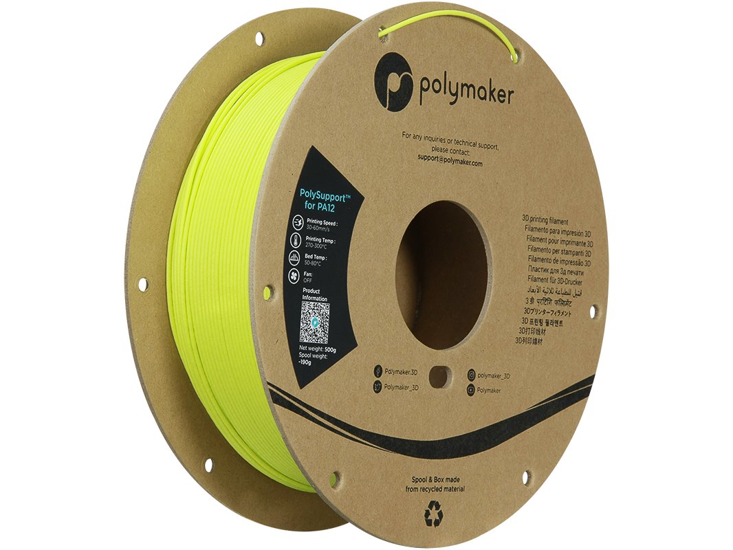 POLYMAKER POLYSUPPORT 3D FILAMENT PA12-BREAKAWAY 1,75mm GR. GREEN 0,5kg PW01001