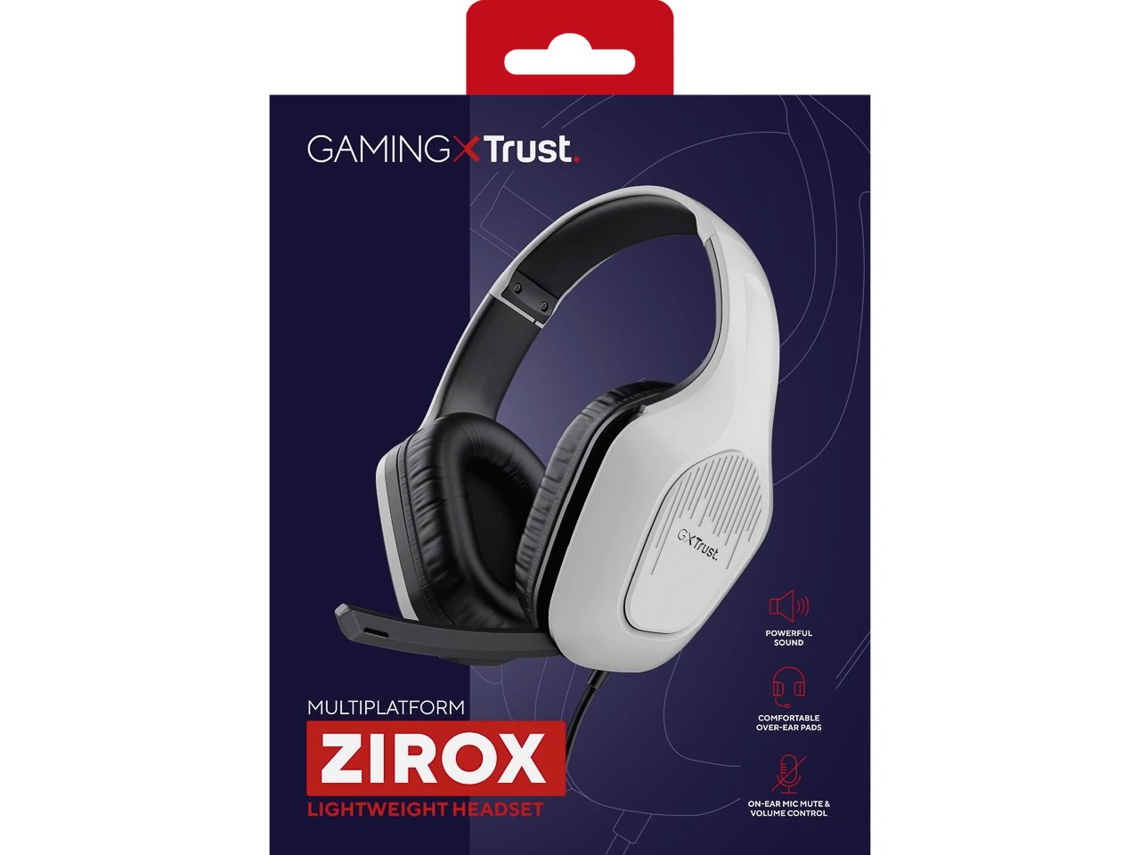 TRUST GXT415W ZIROX GAMING HEADSET 3.5mm 25147 Kabel weiss Over-Ear RFID