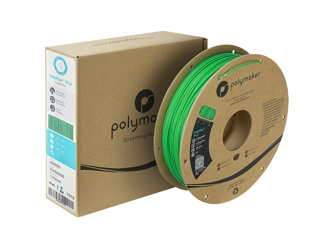 POLYMAKER POLYMAX 3D FILAMENT TOUGH PLA 1,75mm GREEN 0,75kg PA06006