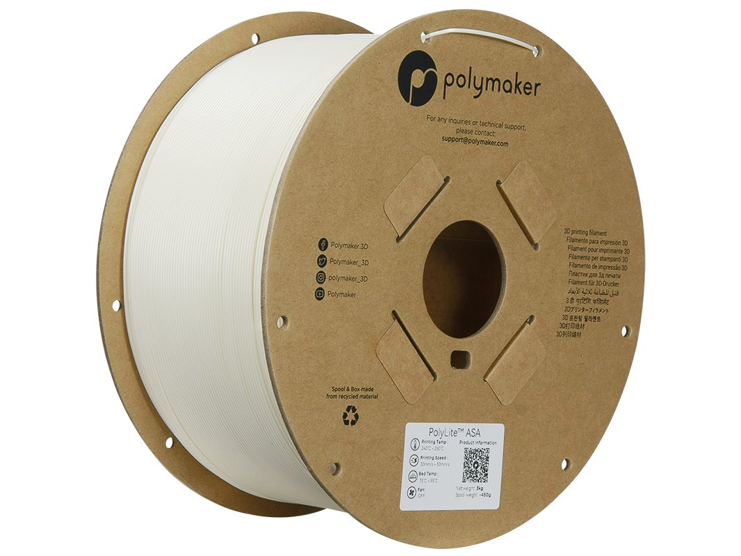 POLYMAKER POLYLITE 3D FILAMENT ASA 1,75mm NATURAL 3kg PF01022