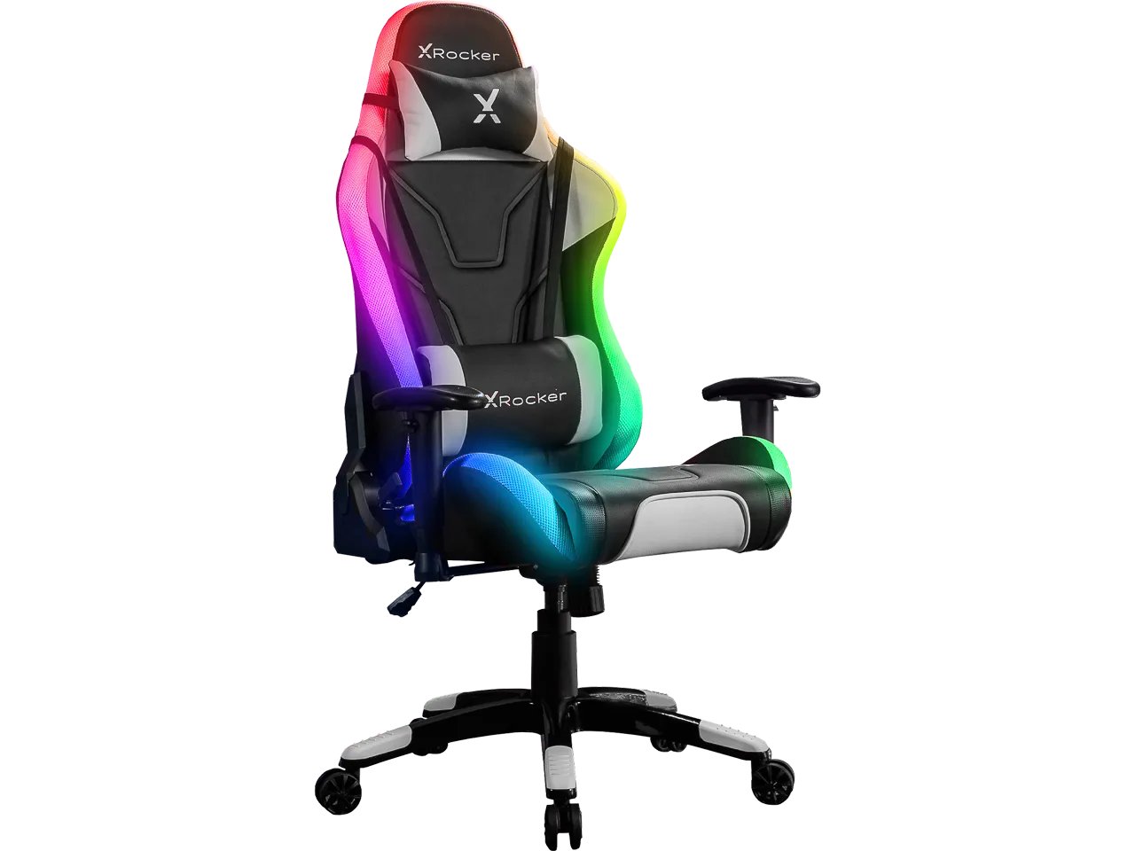 XROCKER AGILITY RGB GAMING STUHL SCHWARZ 2023029 PU-Leder Neo Motion™ BELEUCHTUNG