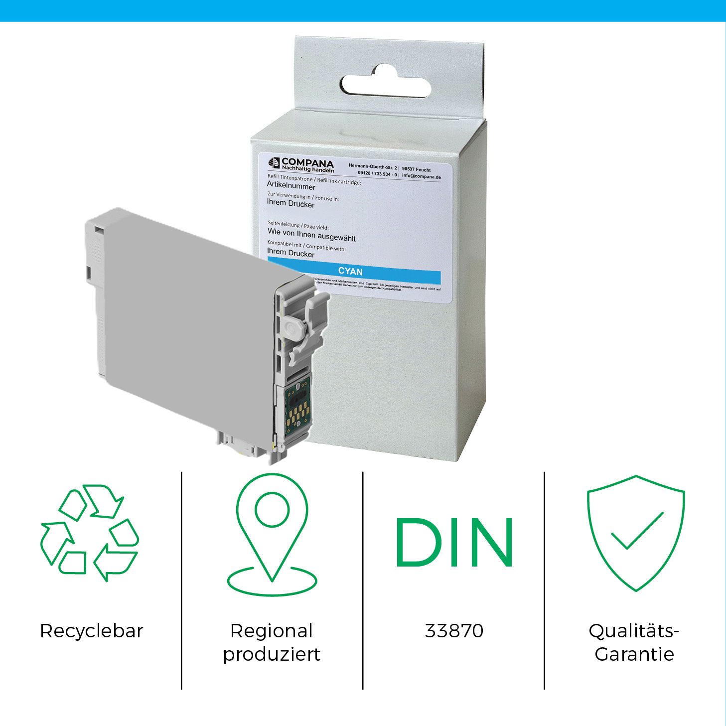 Compana Tintenpatrone cyan SC (45331) ersetzt T1292