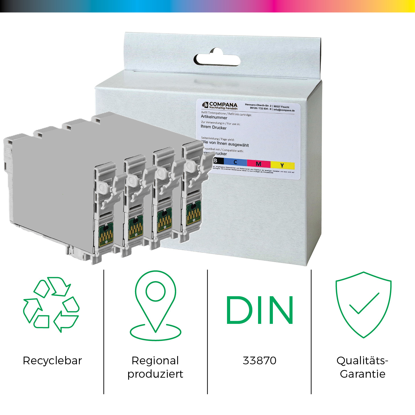 Compana Tintenpatrone gelb, magenta, schwarz, cyan SC (49179) ersetzt T1295