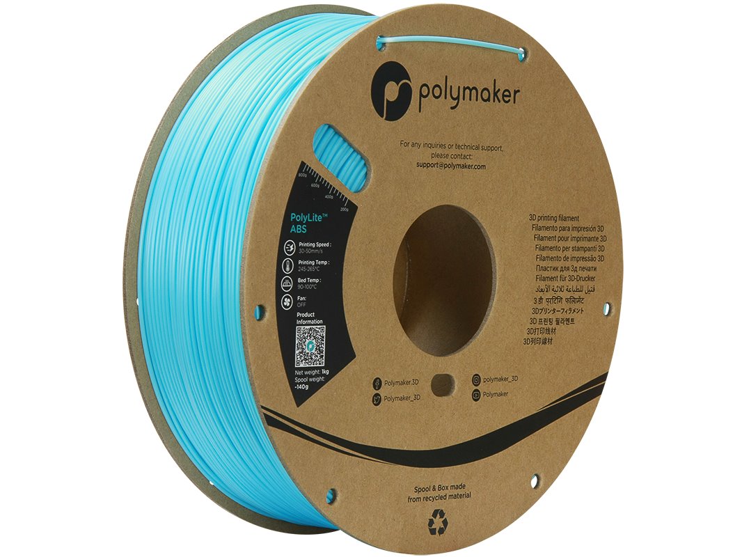 POLYMAKER POLYLITE 3D FILAMENT ABS 1,75mm LIGHT BLUE 1kg PE01031