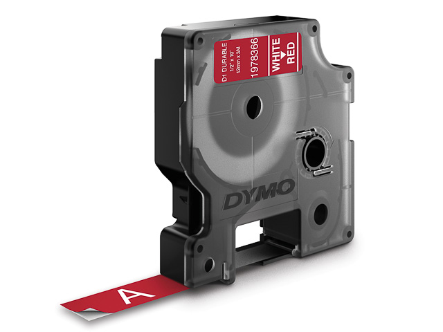 Dymo Schriftbandkassette 12mm weiß/rot (1978366)