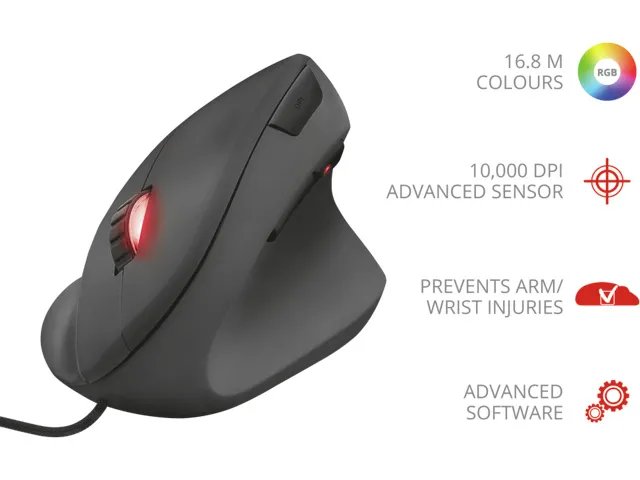 TRUST GXT144 REXX GAMING MAUS SCHWARZ 22991 Kabel