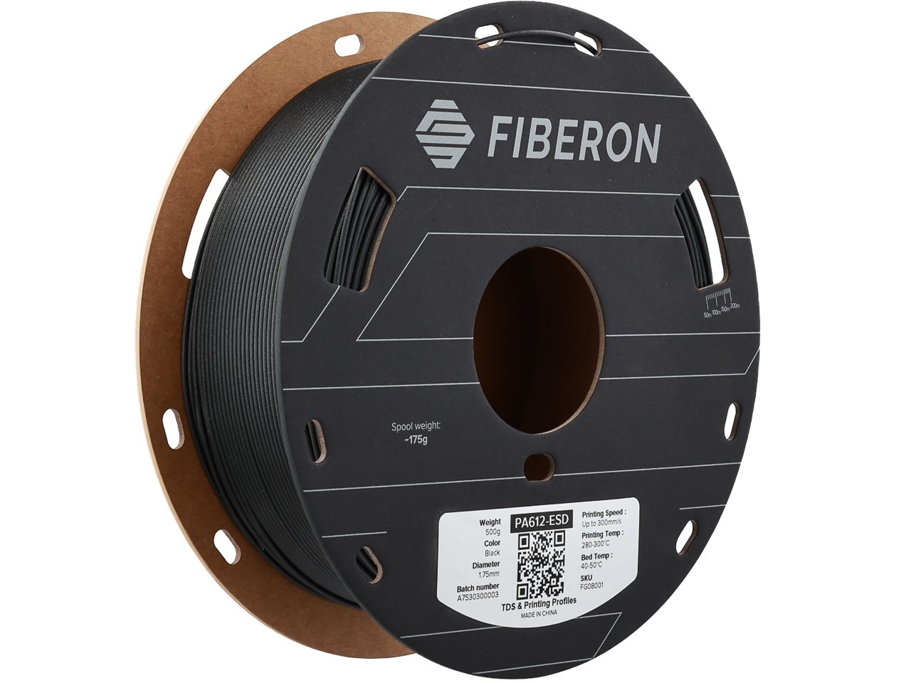 PA612-ESD 1,75mm BLACK 0,5kg POLYMAKER FIBRON 3D FILAMENT