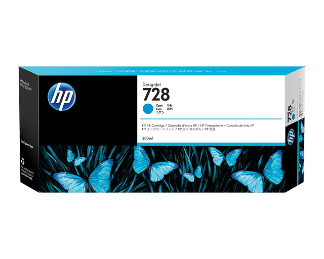 HP Tintenpatrone cyan HC plus (F9K17A, 728)