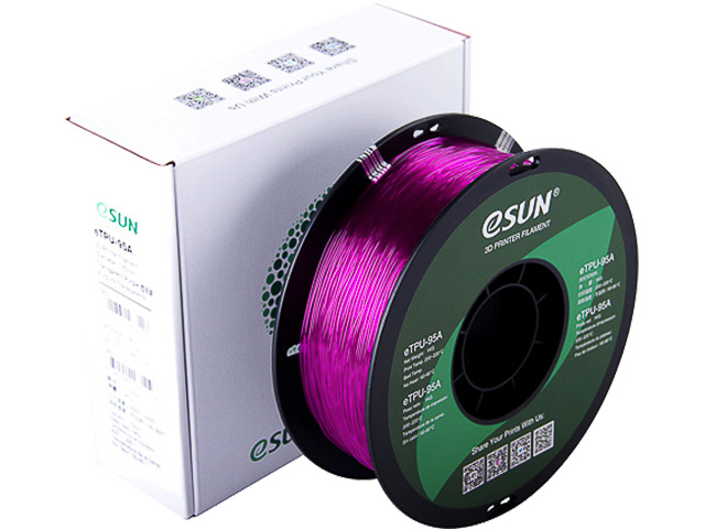 ETPU-95A 1,75mm TRANSPARENT PURPLE 1kg ESUN 3D FILAMENT