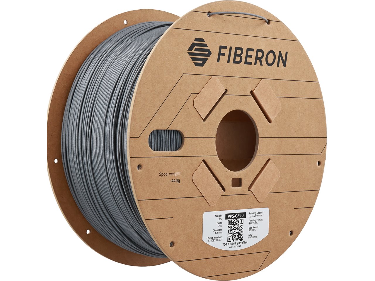 PPS-GF20 1,75mm GREY 3kg POLYMAKER FIBRON 3D FILAMENT