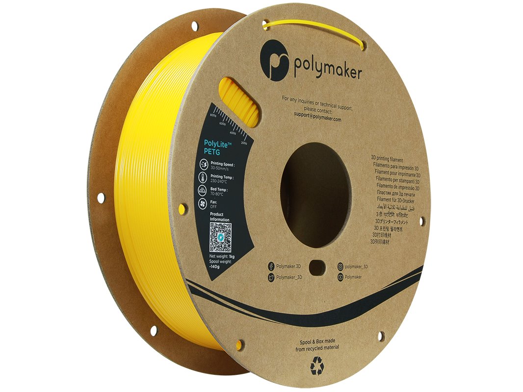 POLYMAKER POLYLITE 3D FILAMENT PETG 1,75mm YELLOW 1kg PB01006