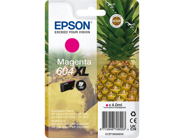 Epson Tintenpatrone magenta HC (C13T10H34010, 604XL)