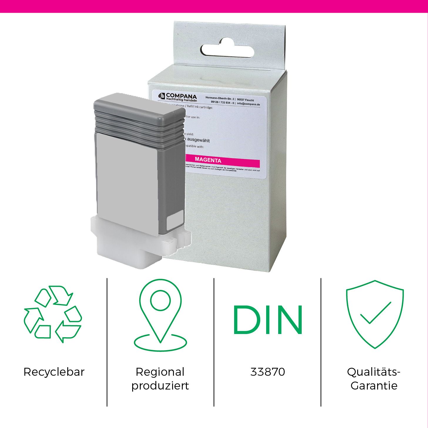 Compana Tintenpatrone magenta (49152) ersetzt PFI-107M