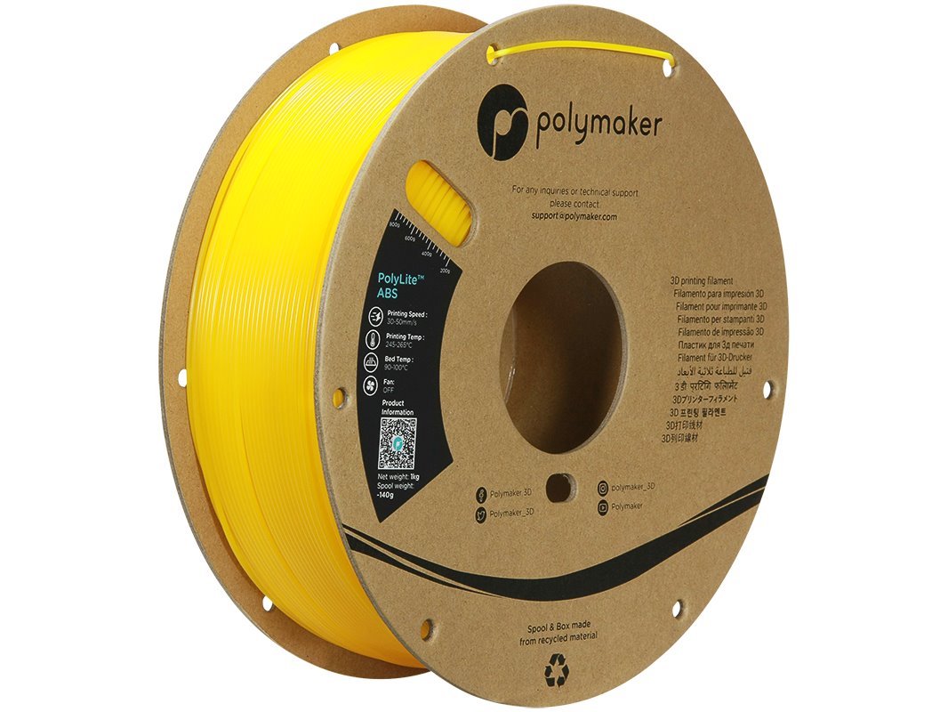 POLYMAKER POLYLITE 3D FILAMENT ABS 1,75mm YELLOW 1kg PE01006