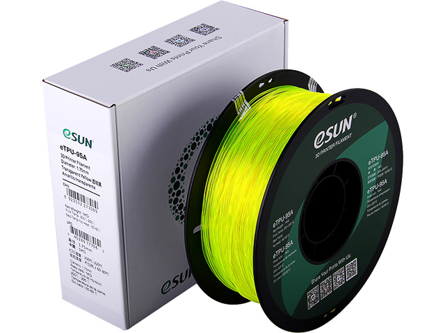 ETPU-95A 1,75mm TRANSPARENT YELLOW 1kg ESUN 3D FILAMENT
