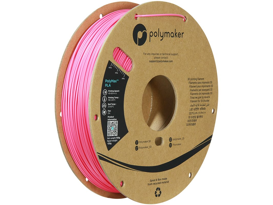 POLYMAKER POLYMAX 3D FILAMENT TOUGH PLA 1,75mm PINK 0,75kg PA06029