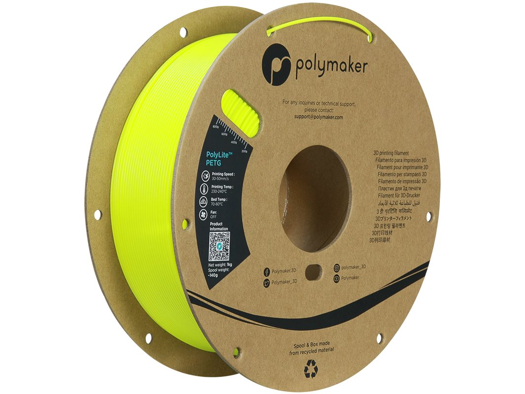 POLYMAKER POLYLITE 3D FILAMENT PETG 1,75mm LIME 1kg PB01041