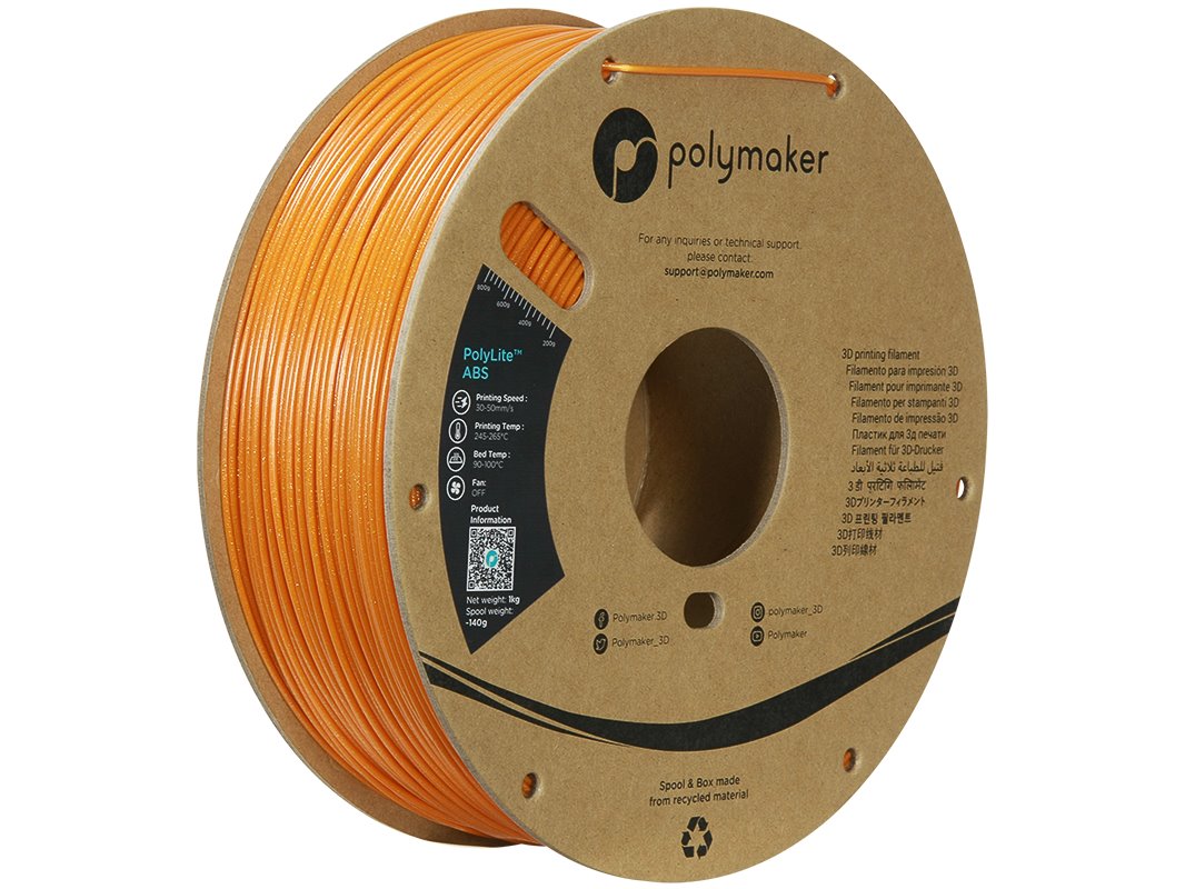 POLYMAKER POLYLITE 3D FILAMENT ABS GALAXY 1,75mm ORANGE 1kg PE01035