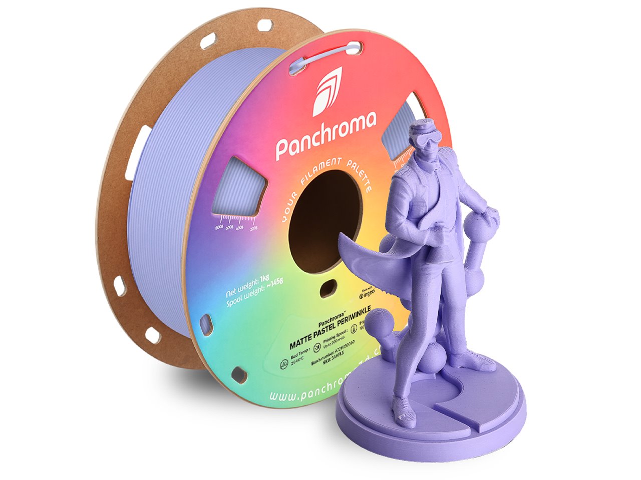 POLYMAKER PANCHROMA 3D FILAMENT PLA MATTE 1,75mm PASTEL PEZRIWINKLE 1kg CA04036