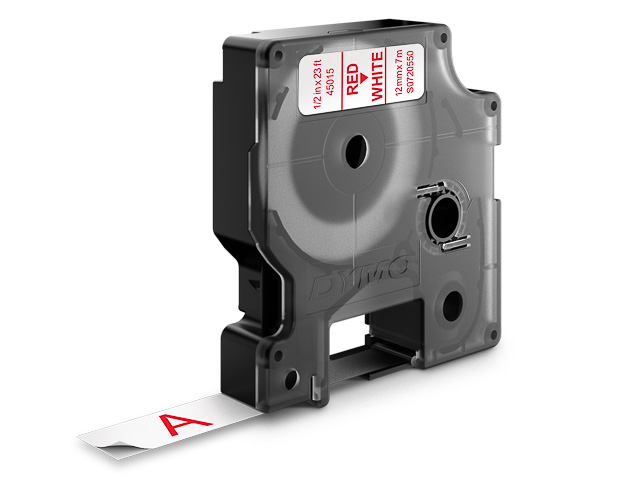 Dymo Schriftbandkassette rot/weiß (45015)