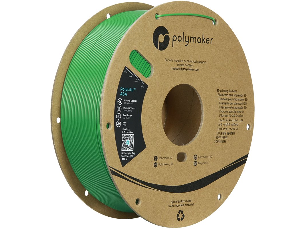 POLYMAKER POLYLITE 3D FILAMENT ASA 1,75mm GREEN 1kg PF01030