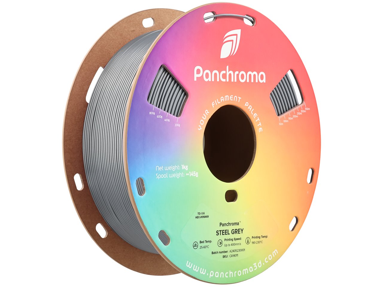POLYMAKER PANCHROMA 3D FILAMENT COPE 1,75mm STEEL GREY 1kg CA14011