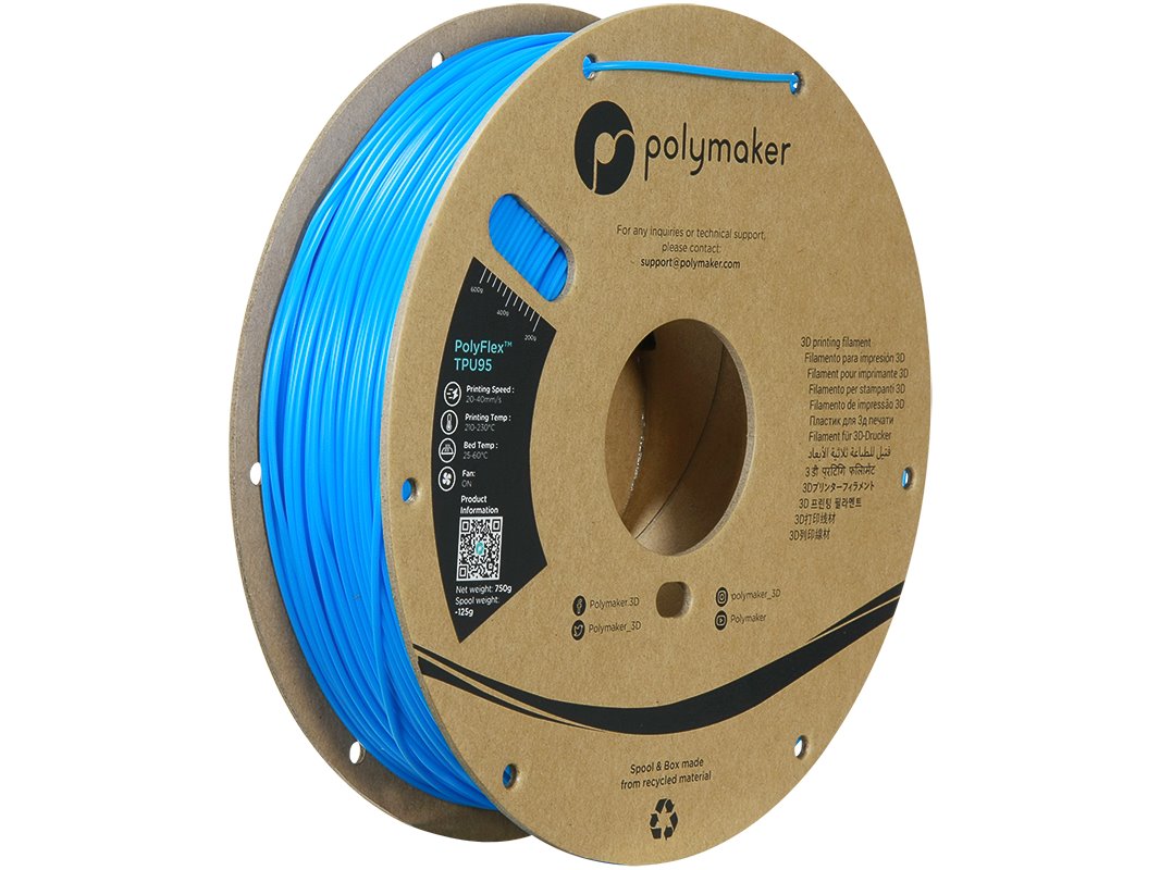 POLYMAKER POLYFLEX 3D FILAMENT TPU-95A 1,75mm BLUE 0,75kg PD01005