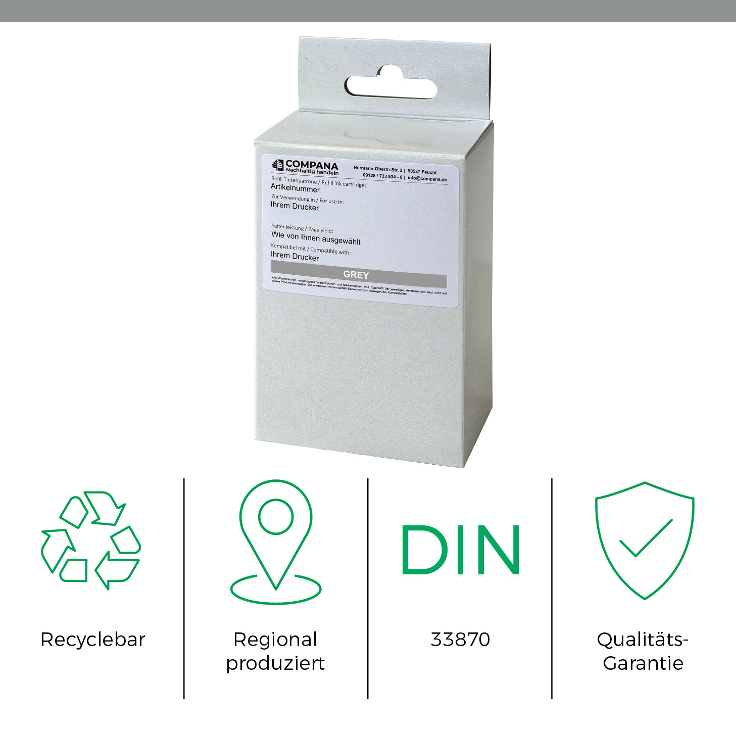 Compana Tintenpatrone grau (49196) ersetzt 761