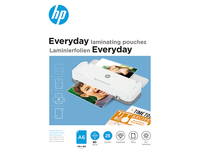 HP EVERYDAY LAMINIERFOLIEN A6 9156 25Blatt 80mic