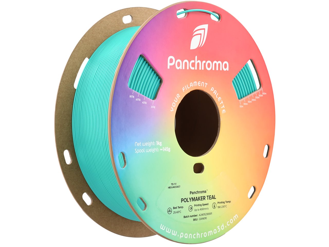 POLYMAKER PANCHROMA 3D FILAMENT COPE 1,75mm TEAL 1kg CA14010