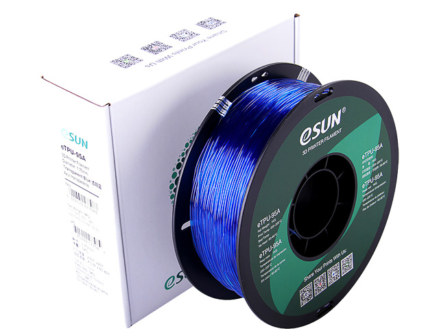 ETPU-95A 1,75mm TRANSPARENT BLUE 1kg ESUN 3D FILAMENT