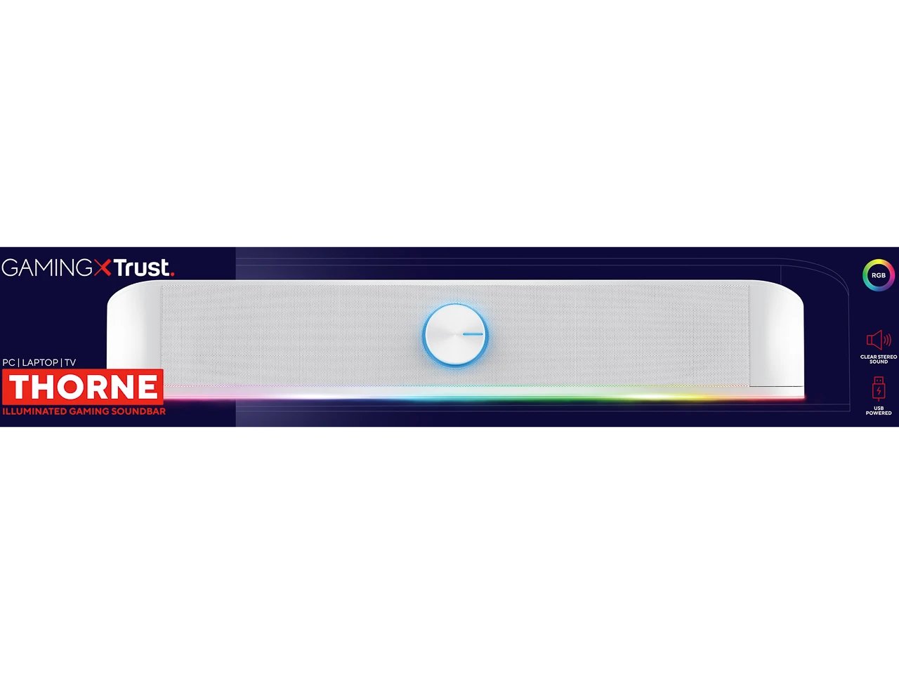 TRUST GXT619W THORNE RGB SOUNDBAR 25110 weiss Beleuchtung