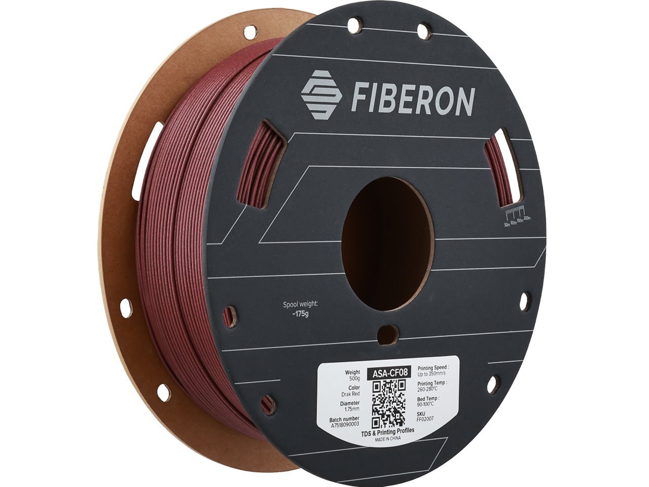 ASA-CF08 1,75mm DARK RED 0,5kg POLYMAKER FIBRON 3D FILAMENT
