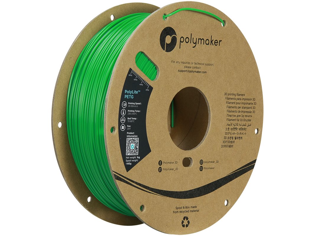 POLYMAKER POLYLITE 3D FILAMENT PETG 1,75mm GREEN 1kg PB01005