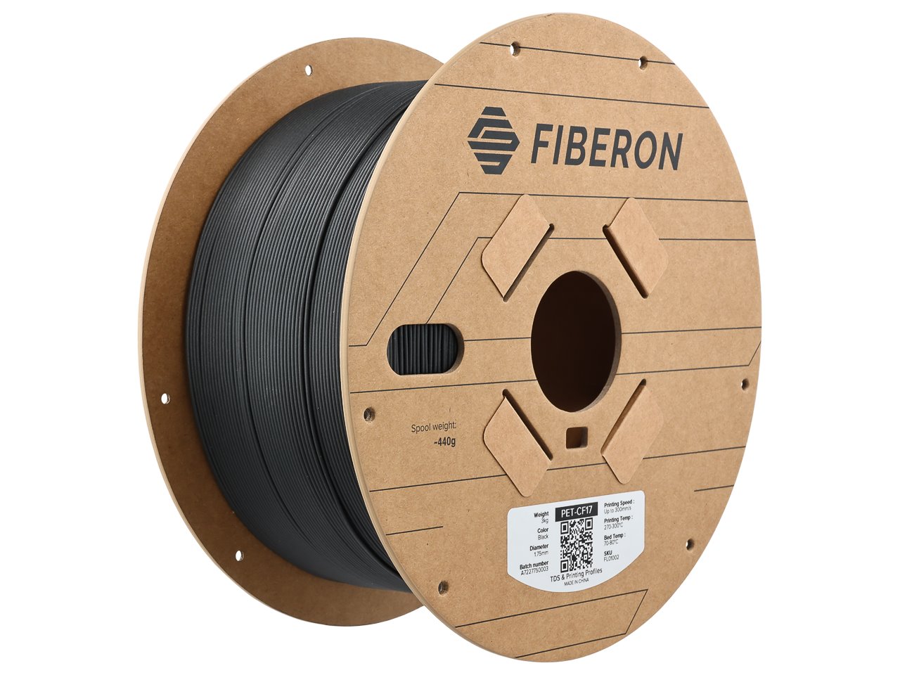POLYMAKER FIBRON 3D FILAMENT PET-CF17 1,75mm BLACK 3kg FL01002