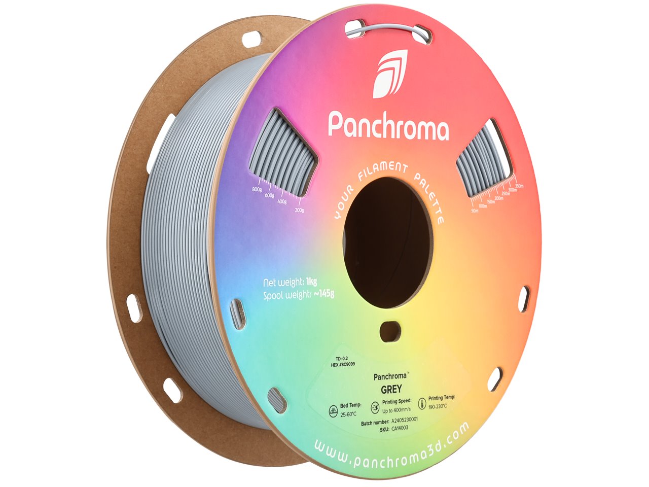 POLYMAKER PANCHROMA 3D FILAMENT COPE 1,75mm GREY 1kg CA14003