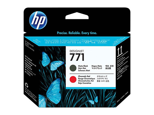 HP Tintendruckkopf schwarz matt, chromatic rot (CE017A, 771)