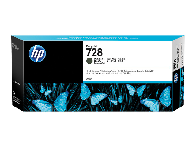 HP Tintenpatrone schwarz matt HC plus (F9J68A, 728)